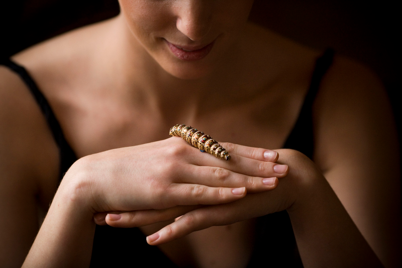 Illustration for article titled This Bejeweled Silkworm Automaton Is the Ultimate Luxurious Waste of Money